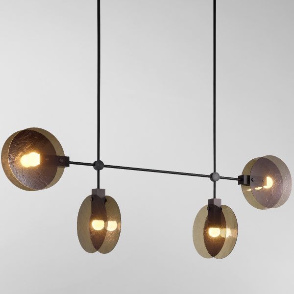 Nebulae 24 - Four Hanging Horizontal Chandelier