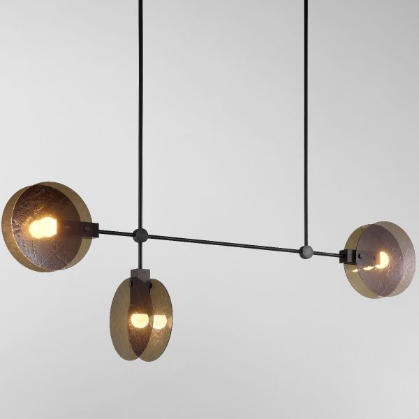 Nebulae 23 - Three Hanging Horizontal Chandelier