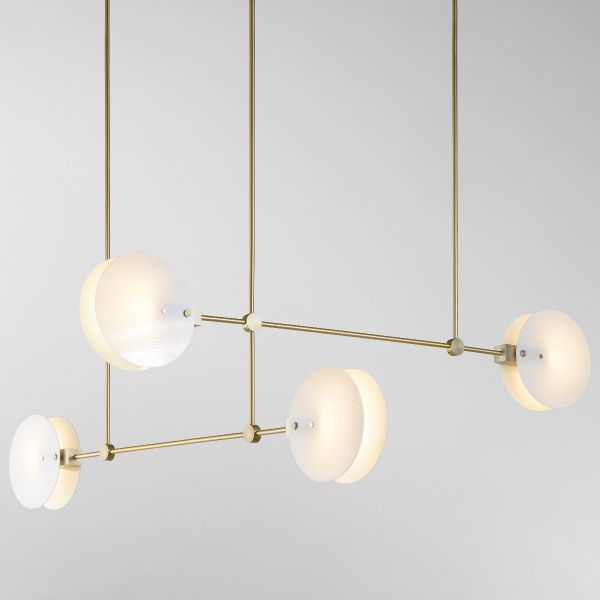 Nebulae 34 - Four Hanging Horizontal Chandelier
