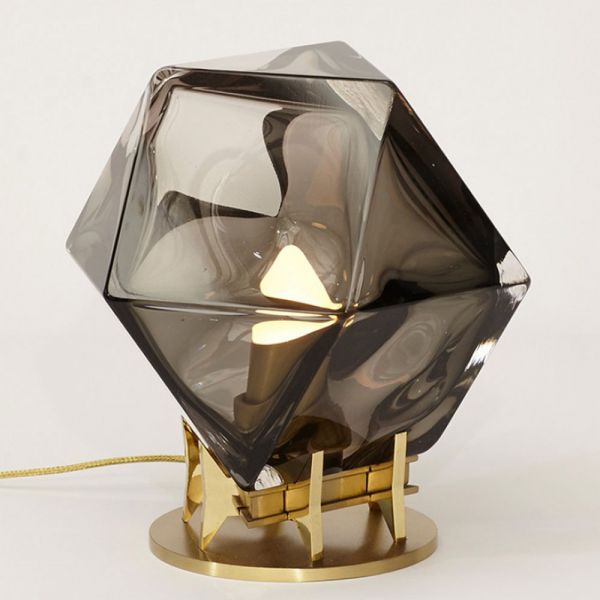 Welles Double Blown Glass Desk Lamp