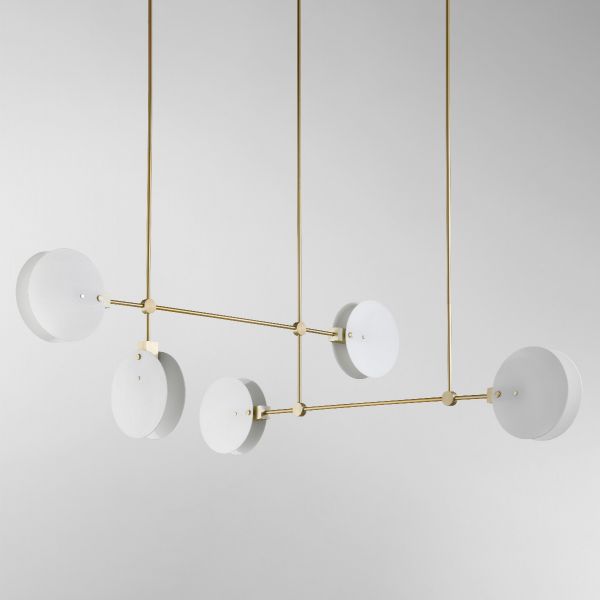 Nebulae 35 - Five Hanging Horizontal Chandelier