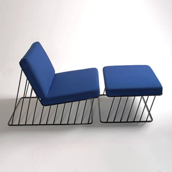 Wired Italic Lounge Chair & Ottoman (Outdoor)