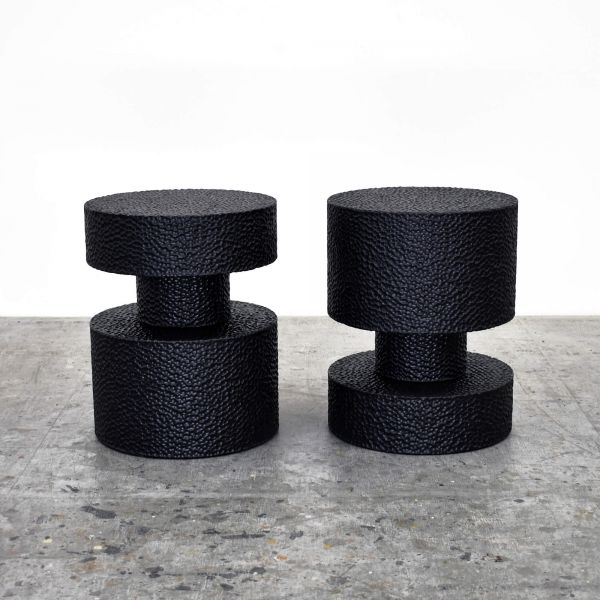 Carved Round Revert Tables or Stools