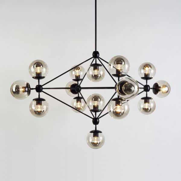 Modo Chandelier - 4 Sided, 15 Globes