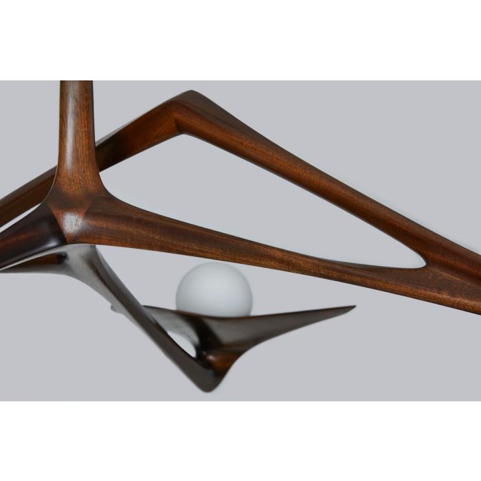 アールヌーボー トレイ 銀杏の木 錫 ピューターArt Nouveau/K050 Pearl Chandelier by Krosnogorov Studio