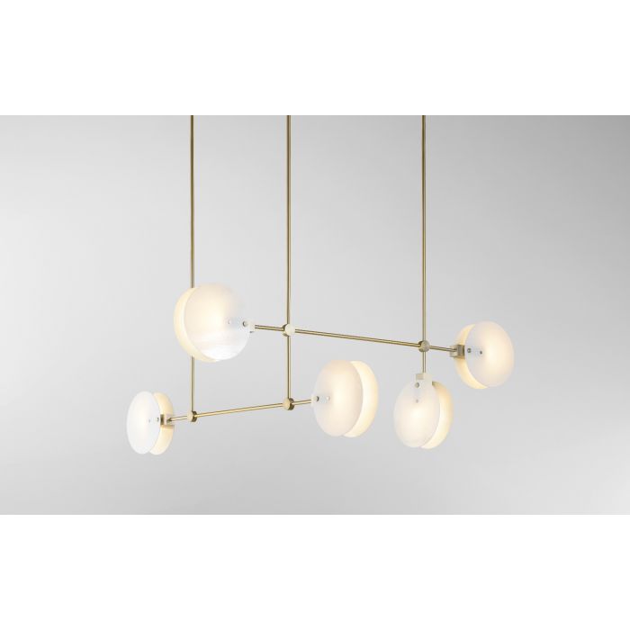 Nebulae 35 - Five Hanging Horizontal Chandelier By Ross Gardam