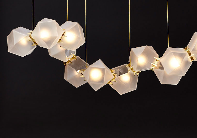 Gabriel Scott Glass Welles with Brass Armature Gabriel Scott Glass Welles with Brass Armature